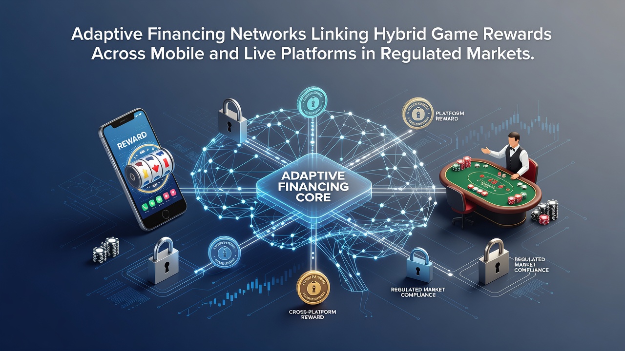 Netzwerkdiagramm zeigt Verknüpfungen zwischen mobilen und Live-Spielbelohnungen in regulierten Märkten