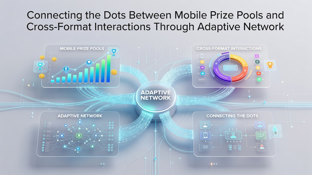 Illustration von cross-format Interaktionen und mobilen Preispools über adaptive Netzwerke