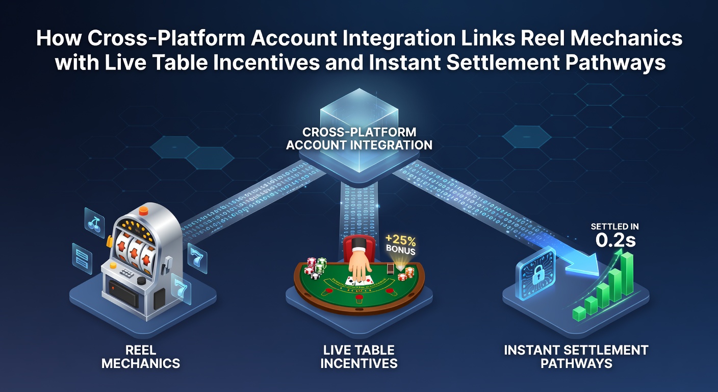 Darstellung der plattformübergreifenden Kontointegration im iGaming mit Slot- und Live-Tisch-Elementen