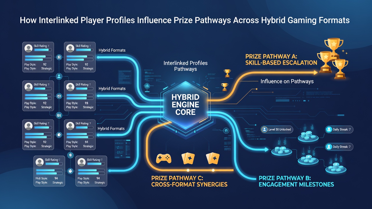 Darstellung von Preiswegen durch hybride Spielformate und vernetzte Profile