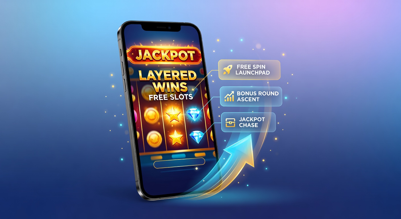 Mobilgerät zeigt Slot-Spiel mit Freispielen und aufbauenden Boni, die zu Jackpots führen